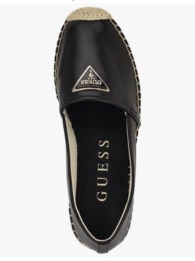 GUESS Black Women's Espadrille Slip-On with Gold Logo